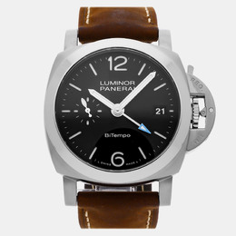 Panerai Luminor Quaranta BiTempo PAM1365 Automatic Stainless Steel Black Dial Men's Wristwatch 40mm 1139902