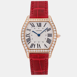 Cartier Tortue WA501008 Manual Winding Rose Gold Silver Dial Women's Wristwatch 31mm 1139914