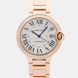 Cartier Ballon Bleu WJBB0057 Automatic Rose Gold Silver Dial Men's Watch