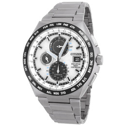 Citizen Radio-Controlled Perpetual World Time Silver Dial Mens Watch at8238-84a
