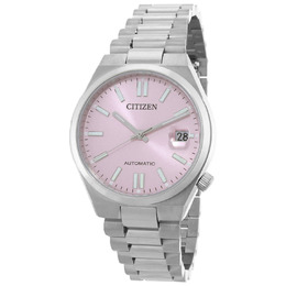 Citizen Tsuyosa Automatic Pastel Pink Dial Watch NJ0200-50Z [Citizen] [Automatic Movement] [Pastel Pink Dial] [Silver Stainless Steel Case & Bracelet] [Fixed Bezel] [Analog Functions]