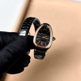 Bulgari Black Diamond Ceramic Serpenti 102532 Quartz Women's Wristwatch 35 mm 1143624