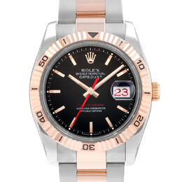 Pre-owned Rolex Datejust Automatic Chronometer Black Dial Mens Watch 116261 BKSO