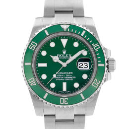 Pre-owned Rolex Submariner 116610lv Automatic Chronometer Green Dial Mens Watch