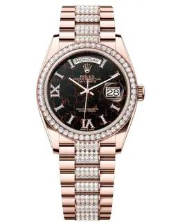 Rolex Day-Date Women's Watch M128345RBR-0045, Rose Gold Diamond Dial