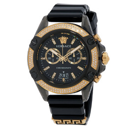 Versace Icon Active Chronograph Quartz Diamond Black Dial Mens Watch VEZ701729