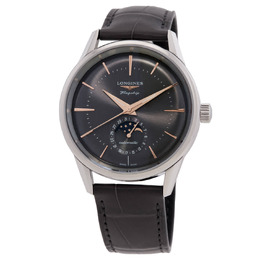 Longines Flagship Heritage Moonphase Automatic Moon Phase Grey Dial Mens Watch l4.815.4.52.2