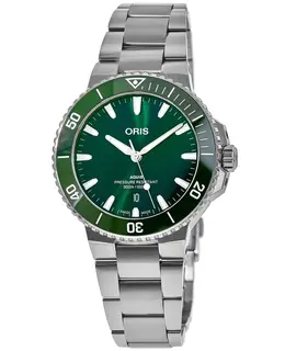 Oris Aquis Date 41.5mm Automatic Green Dial Steel Men's Watch 01 733 7766 4157-07 8 22 05peb
