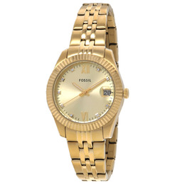 Fossil Scarlette Quartz Gold Dial Ladies Watch - es5338
