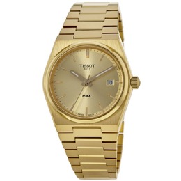 Часы унисекс Tissot PRX Quartz 35 мм с циферблатом цвета шампанского и золотистой сталью, цвет champagne 7853083918396 | champagne