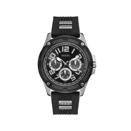 Guess Black Synthetic Watch gugw0051g1ac - Quartz Analogical Movement, Stainless Steel Grey Case