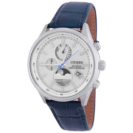 Citizen Eco-Drive Radio-Controlled Moon Phase White Dial Mens Watch BY1030-09A