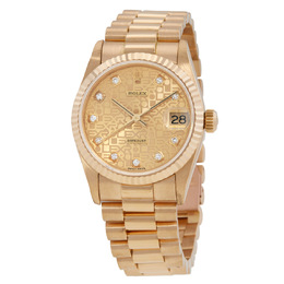 Pre-owned Rolex Datejust 68278 CDP Automatic Diamond Dial Ladies Watch