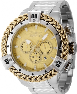 Invicta Mens Bolt Chronograph GMT Quartz Gold Dial Watch - Model: 48157
