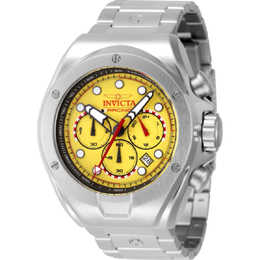 Invicta Chronograph GMT Quartz Mens Watch Yellow Dial 47748