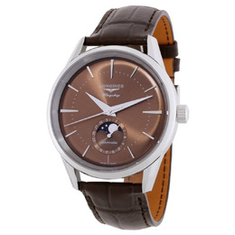 Longines Flagship Heritage Moonphase Automatic Moon Phase Brown Dial Mens Watch l4.815.4.62.2