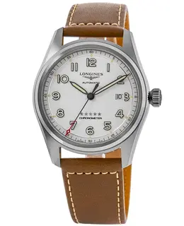 Longines Spirit Automatic 42mm Silver Dial Leather Strap Men's Watch Model L3.811.4.73.2