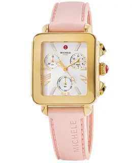 Women's Sport Chronograph Watch in Silver Dial <with> Gold Plated Case and Strap - Model MWW06K000072