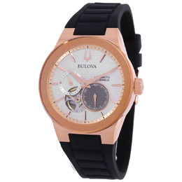 Bulova Latin Grammy Chronograph Automatic Silver Dial Mens Watch 97a186