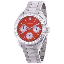 Bulova Lunar Pilot Chronograph Red Dial 96K115 Mens Watch