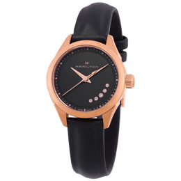 HAMILTON JAZZMASTER QUARTZ BLACK DIAL LADIES WATCH H32121430