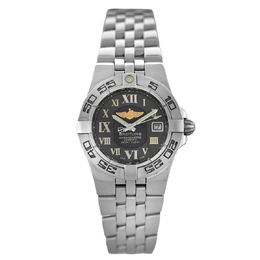 Pre-owned Breitling Galactic A71340 Quartz Chronometer Black Dial Ladies Watch