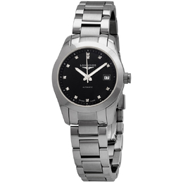 Pre-owned Longines Conquest Classic Diamond Black Dial Ladies Watch l2.285.4.58.6