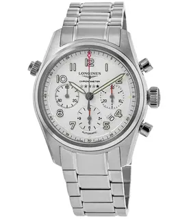 Men's Automatic Silver Dial Steel Chronograph Watch Longines Spirit L3.820.4.73.6