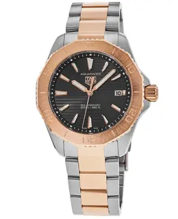Tag Heuer Aquaracer Solargraph Black Dial 18K Rose Gold Plated Steel Men's Watch wbp1121.bb0003