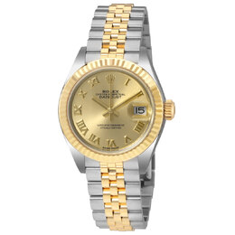 Pre-Owned Rolex Lady Datejust Champagne Dial Stainless Steel and Yellow Gold Watch Ref.279173CRJ