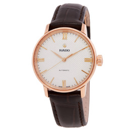 Rado Coupole Automatic White Dial Ladies Watch r22865065 Rose Gold PVD Stainless Steel Case with Leather Strap