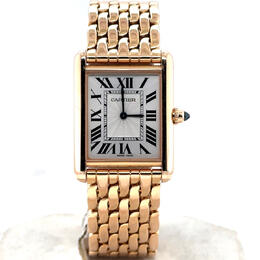Pre-owned Cartier Tank Louis Hand Wind Silver Dial Ladies Watch wgta0024