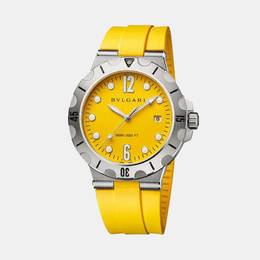 Bulgari Yellow Stainless Steel Diagono 102788 Automatic Men's Wristwatch 41 mm 1152803