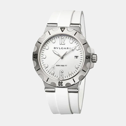 Bulgari White Stainless Steel Diagono 102733 Automatic Men's Wristwatch 41 mm 1152802
