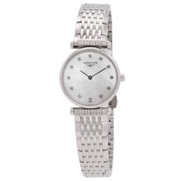 Longines La Grande Classique Quartz Diamond White Mother of Pearl Dial Ladies Watch l4.209.4.87.c