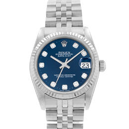 Pre-owned 31mm Mens Diamond Blue Dial Datejust Automatic Watch BLDJ