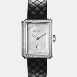 Chanel Silver 18k White Gold Boy-Friend H6677 Quartz Women's Wristwatch 26.7 mm x 34.6 mm 1152921