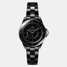Chanel Black Ceramic Stainless Steel J12 H6346 Quartz Women's Wristwatch 33 mm 1152936