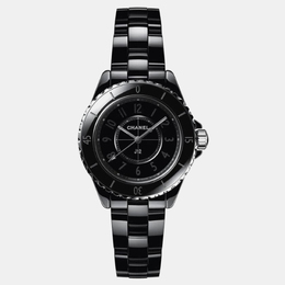Chanel Black Ceramic Stainless Steel J12 H6346 Quartz Women's Wristwatch 33 mm 1152935