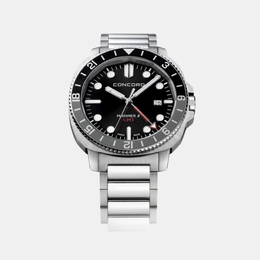 Concord Mariner 320577 - Black Dial Stainless Steel Quartz Watch for Men (43mm)