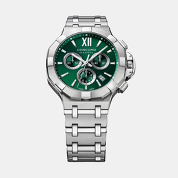 Concord Saratoga Watch Model 0320494 Article No. 1152886 Men's Quartz Wristwatch with Stainless Steel Case and Deep Green Dial at 40 mm