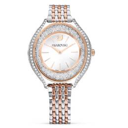 Swarovski Crystalline Aura Quartz White Dial Two-Tone Ladies Watch 5644075
