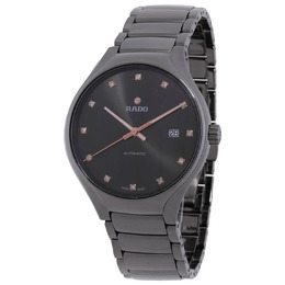 Rado True Automatic Diamond Black Dial Unisex Watch - r27057732