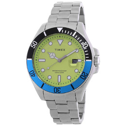 Timex TW2V65300 Harborside Coast Mens Green Dial Batman Rotating Bezel Analog Quartz Watch