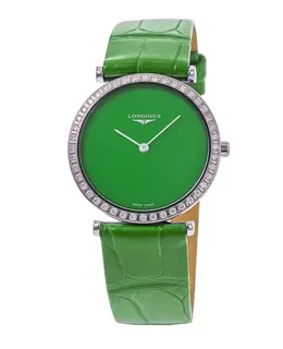 Longines La Grande Classique Quartz Green Dial Diamond Women's Watch l4.523.0.60.2
