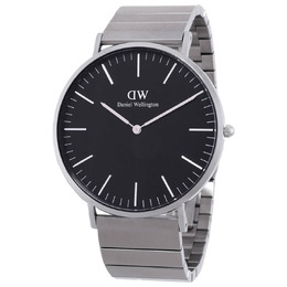 Daniel Wellington Classic Piano Link Quartz Black Dial Watch dw00100774