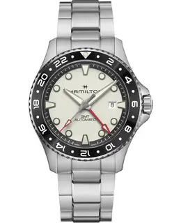 Hamilton Khaki Navy Scuba Auto GMT Silver Dial Stainless Steel Men's Watch H82555150