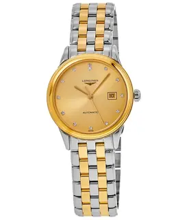 Longines Flagship Automatic Champagne Dial Diamond Hour Markers Women's Watch l4.374.3.37.7