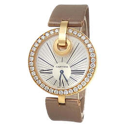 Pre-owned Cartier Captive De Cartier Quartz Diamond Silver Dial Ladies Watch WG600010