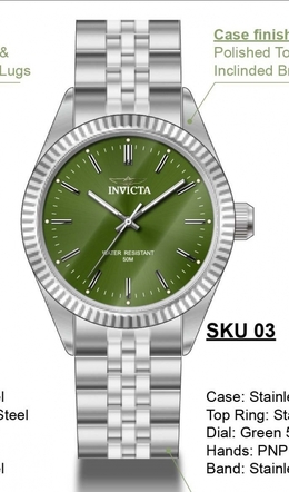 Invicta 49313 - Men's Quartz Watch with Green Dial